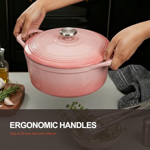 Enameled Cast Iron Dutch Oven (5.5 Quart / Ballet Pink)