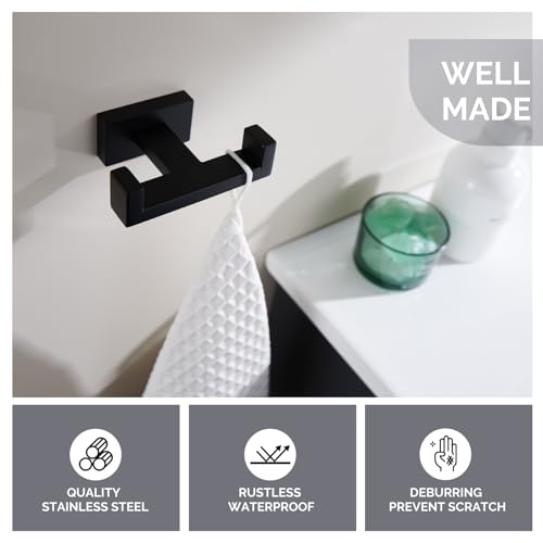 Double Towel Hook Matte Black (1 Pack / Matte Black)