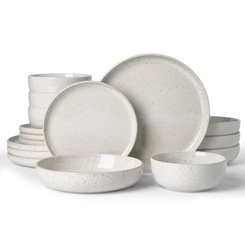 Meteor 16 Piece Dinnerware Set with Pasta Bowls (Creamy White / Service for 4 (Include Pasta Bowls))