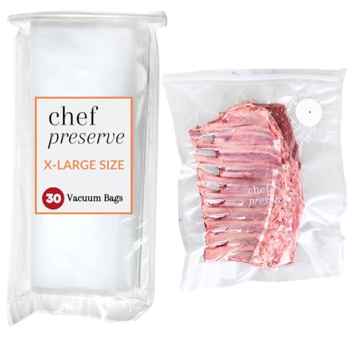 Reusable Vacuum Sealer Bags for Food (Bags Only - 30 X-Large Bags (12x20 in))
