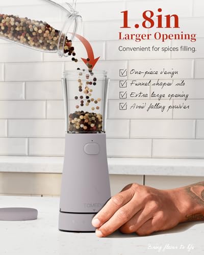 Electric Salt and Pepper Grinder Set with Storage Base (Lavender)