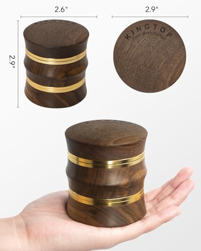 Grinder Large 2.6" Walnut Wood & Aluminum Manual Grinder (Brown)
