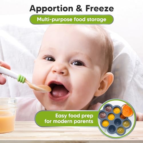 Silicone Food Freezer Trays with Lid (Slate)