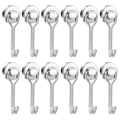 Swivel Swing Magnetic Hooks (12 Count)