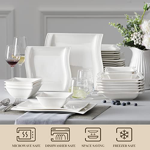 Plates and Bowls Sets (26 Piece(Service for 6) / Ivory White)