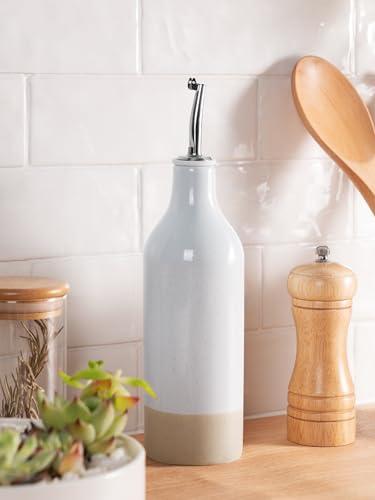 16oz Ceramic Oil Dispenser Bottle (Light Gray / 1 Piece (Milkyway))