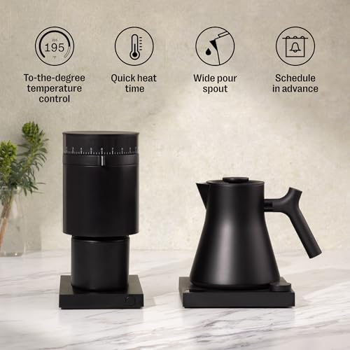 Corvo EKG Pro Small Electric Tea Kettle for Coffee (Stone Blue with Walnut Handle + Lid Pull / Corvo EKG Pro)