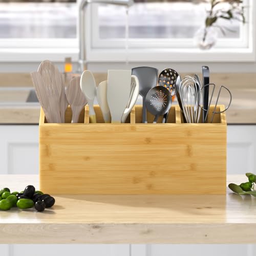 Wingsife Utensils Holder with 4 Compartments