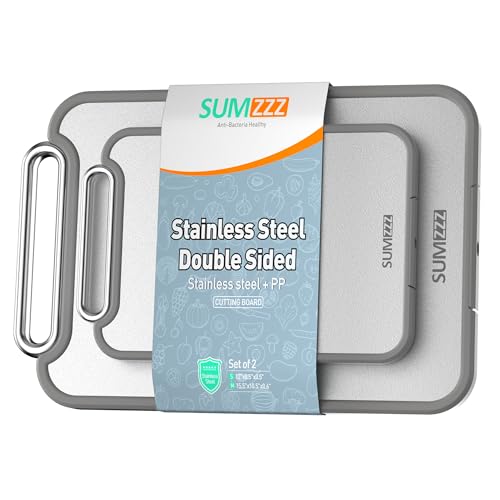 Stainless Steel Cutting Board for Kitchen (Set of 2(S+M))