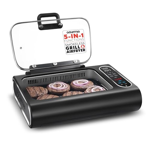 Smokeless Indoor Grill & Air Fryer raclette grill with Smoke Extracting Technology for indoor grill Extra (6Q)