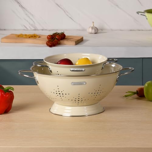Metal Colander 2 Pack (Almond Cream)