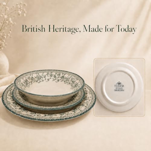 Royal 12 Piece Porcelain Dinnerware Set for 4 (Aster Green / 12)