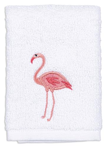 MÜkitchen SCRUBSY 100% Cotton Kitchen Dish Cloth with Built in Scrubber (Flamingo / 12X12)