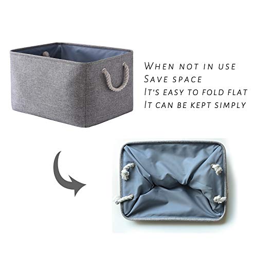 Storage Bins for Organization (Grey / Large-3 Pack)