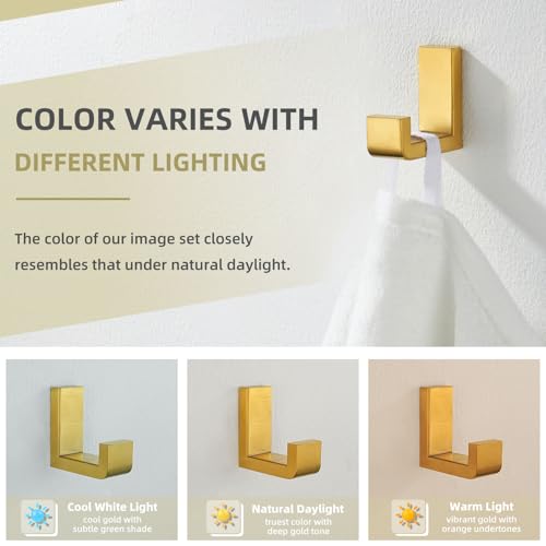 Towel Hook for Bathroom (1 Pack / Brushed Dark Gold)