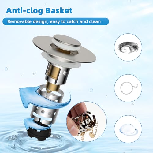 Universal Bathroom Sink Drain Stopper Hair Catcher