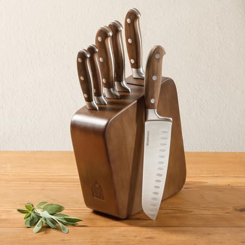 Knife Block Set (Walnut Wood)