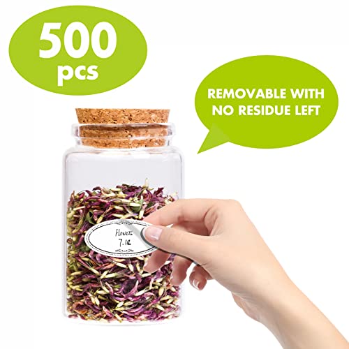 500 Removable Freezer Pantry Oval Canning Labels (500 Count)