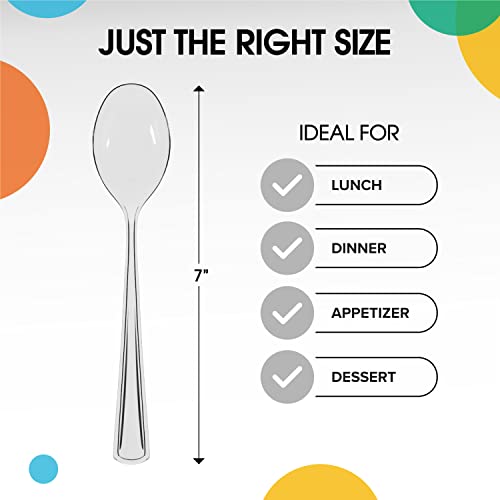 Party Solids Heavy Duty Plastic Spoons