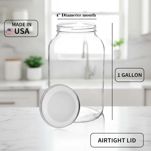 Large Glass Jars 1 Gallon (White Lid / 1 Gallon)