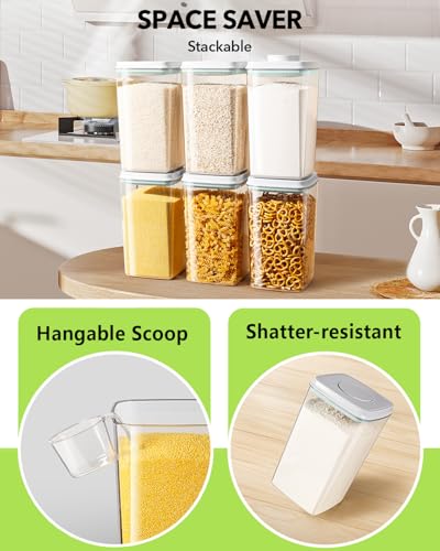 Airtight Food Storage Container with Pop Lid & 130ml Scoop (2 Count)