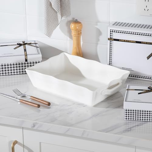 Sweejar Casserole Dishes for Oven (White New / Baking dish(Set of 1))