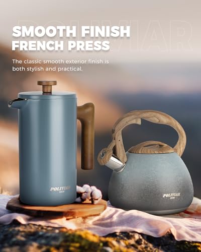 POLIVIAR French Press Coffee Maker (Blue)