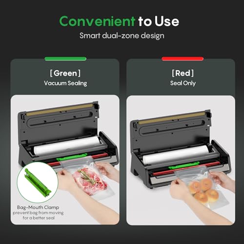 Food Vacuum Sealer with Automatic Bag Detection & Built (Silver / Large)