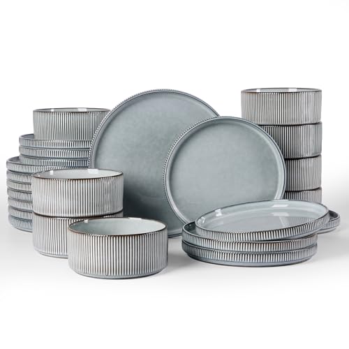 Star Stoneware Dinnerware Sets for 8 (Smoky Blue)