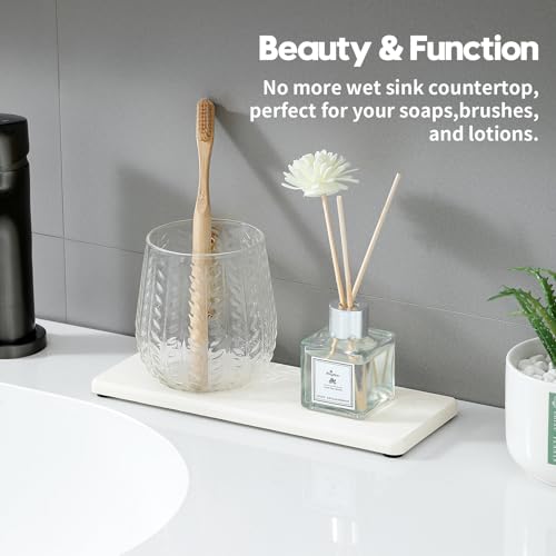2PCS 10"x 5" Large Bathroom Sink Vanity Trays (2 Pack - Natural White / 10" x 5")