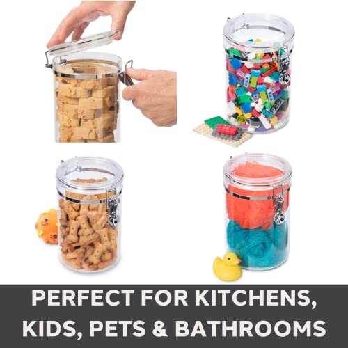 4pc Clear Canister Set with Clamp Lids & Spoons (4-Piece Set)