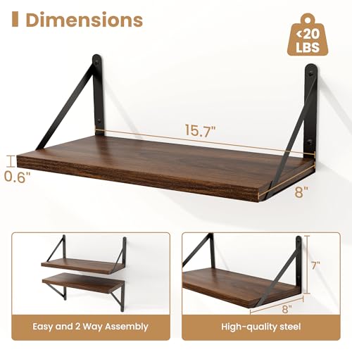 Floating Shelves for Wall Set of 3