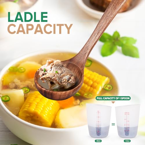 Wooden Soup Ladle Spoons for Cooking Serving