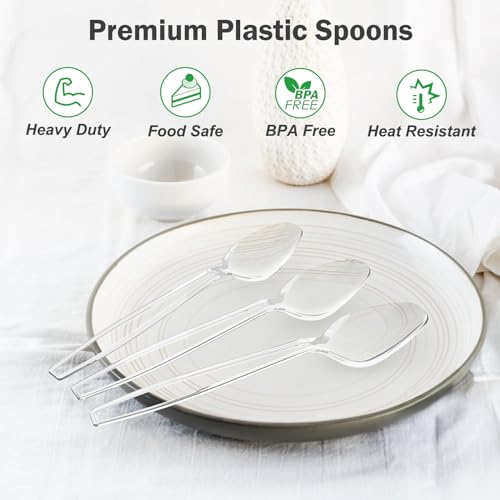 300 Count Clear Plastic Spoons Disposable