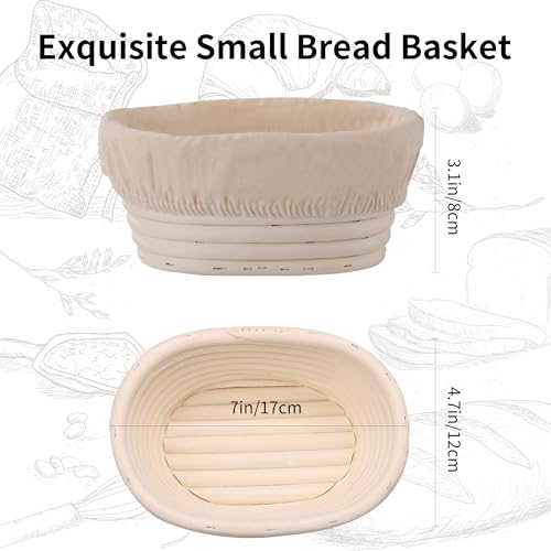 6 Pcs Banneton Bread Proofing Basket Oval Sourdough Bread Basket