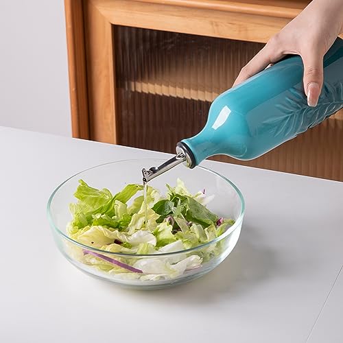 Sweejar Ceramic Olive Oil Dispenser Bottle (Gradient Blue / 20 oz, Set of 1)