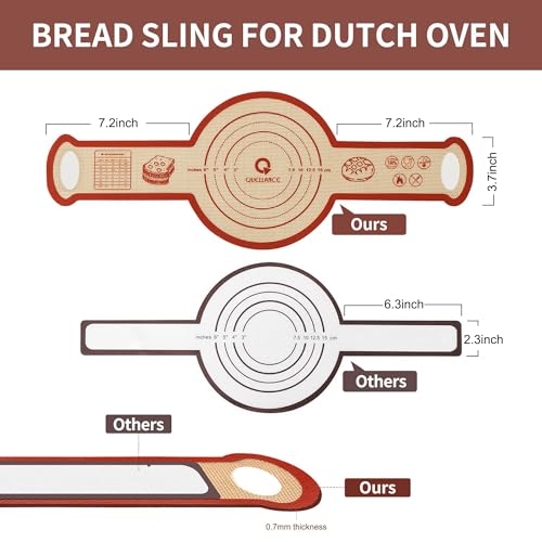 Silicone Sourdough Bread Sling Mat (2Pcs Round Red)