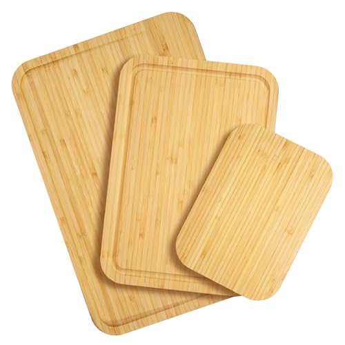 3 Piece Bamboo Cutting Board Set