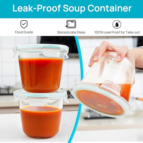 10Pack 22oz and 5pack Glass Storage Containers with Snap Airtight Lids (24oz)