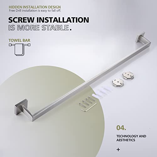 32 Inch Single Towel Bar (Brushed Steel / 32-Inch)
