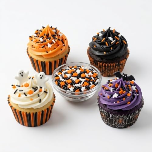 Spooky Halloween Sprinkle Blend with Bats (Orange, Black, White)
