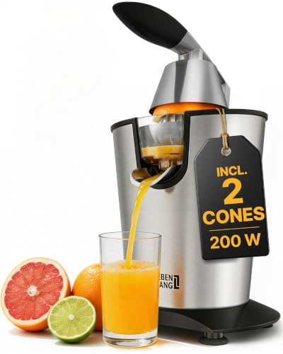 Stainless Steel Electric Orange Juicer 200W I Incl. Stainless Steel Cone & BPA