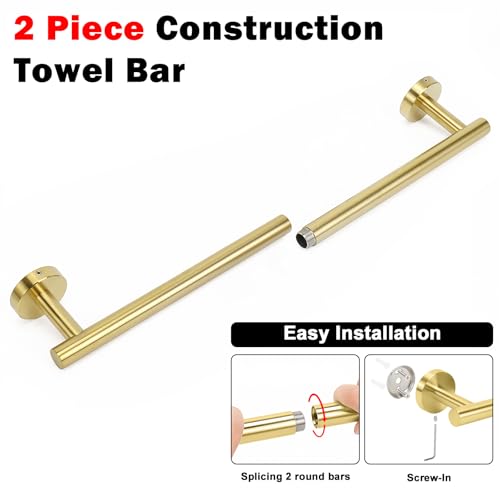 Bath Towel Bar (Brushed Gold / 24 Inch)