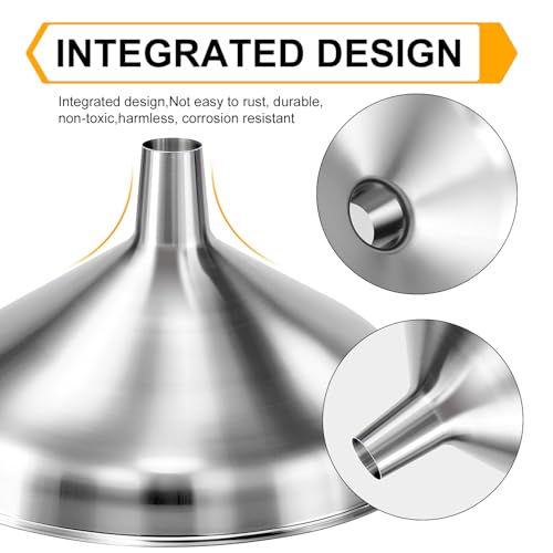 2 Pack Stainless Steel Kitchen Funnel Set for Filling Bottles