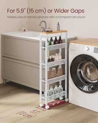 5 Tier Slim Rolling Storage cart with Wheels
