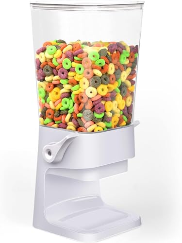 Cereal Dispenser Countertop Large Cereal Containers Storage White (J:White & 3pack / A(Upgrade Materials))