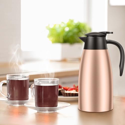 2 PCS 68 OZ Thermal Coffee Carafe (Gold / 68 oz)