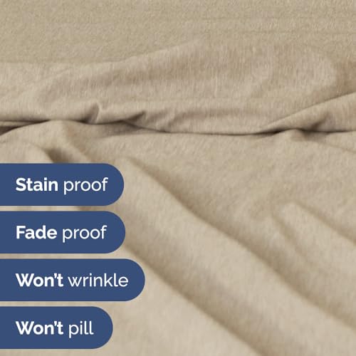 Flex Top Split Head King 4 Piece Sheet Set (38 - Heathered Beige / Split Head/Flex Top)