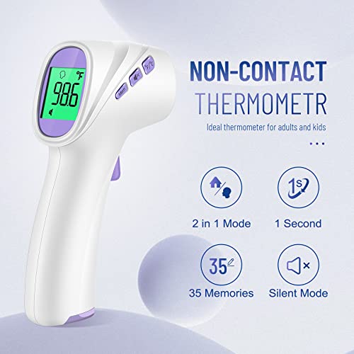 Forehead Thermometer for Adults and Kids (Purple)