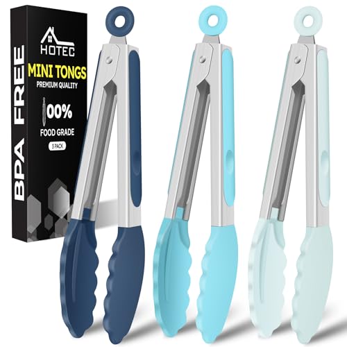 Small Silicone Kitchen Tongs 7 (Gradient Blue)